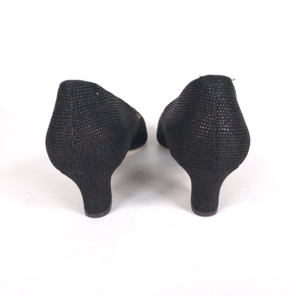 BRUNO MAGLI Women’s HANDMADE IN‎ ITALY Textured LEATHER Heels Black Size 8.5 AA - Picture 6 of 14